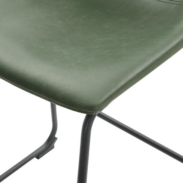 Green Faux Leather Counter Stool, Set of Two, image 5