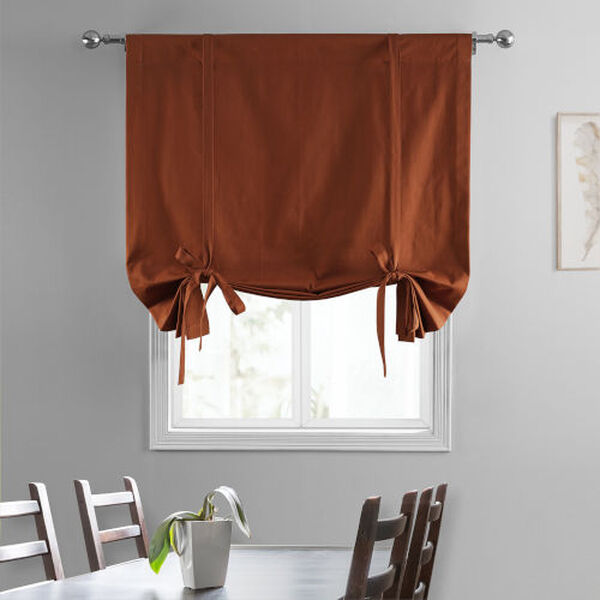 Bombay Rust Solid Cotton Tie-Up Window Shade Single Panel, image 2
