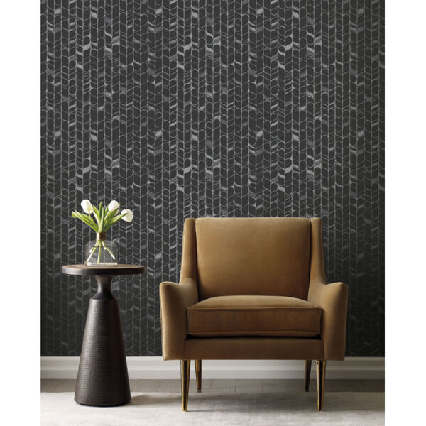 Candice Olson Modern Nature 2nd Edition Black and Silver Perfect Petals Wallpaper, image 1