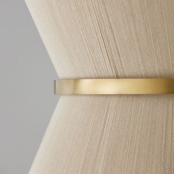 Cecilia Bleached Natural Rope and Patinaed Brass Eight-Light Tapered String Pendant, image 3