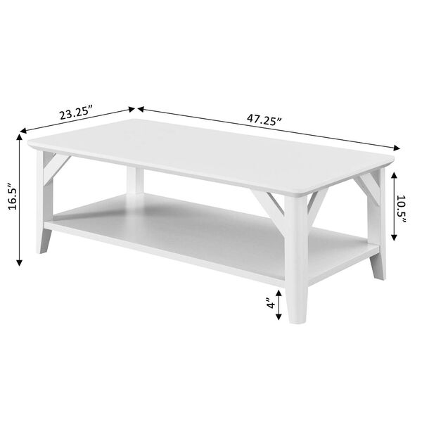 White Coffee Table with Shelf, image 3