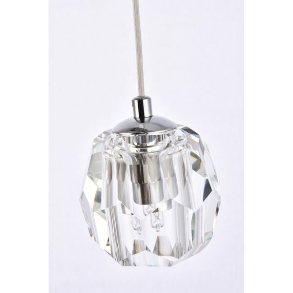 Eren Chrome 12-Inch Three-Light Pendant with Royal Cut Clear Crystal, image 5