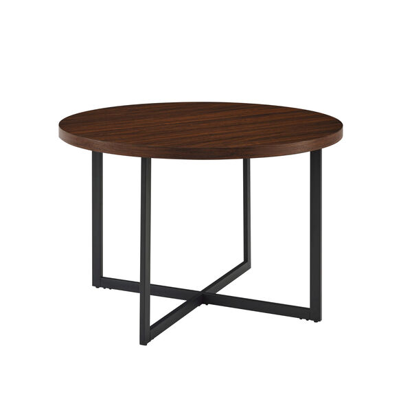 Connor Dark Walnut Metal and Wood Round Dining Table, image 4