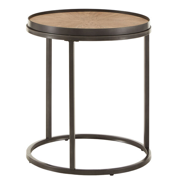 Cliff Gray Oak Round End Table, image 1