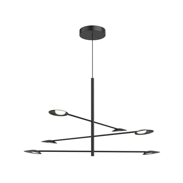 Rotaire Black Six-Light LED Chandelier, image 1