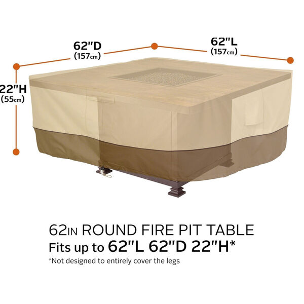Ash Beige and Brown Square Fire Pit Table Cover, image 4