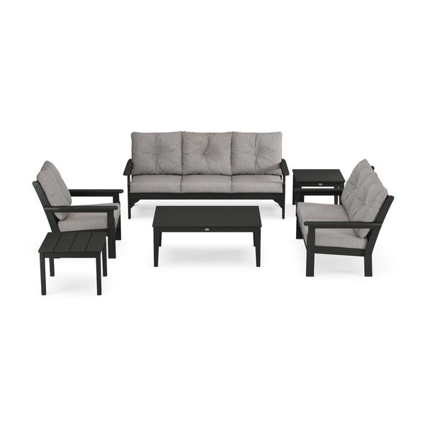 Vineyard Black and Grey Mist Deep Seating Set, 6-Piece, image 1