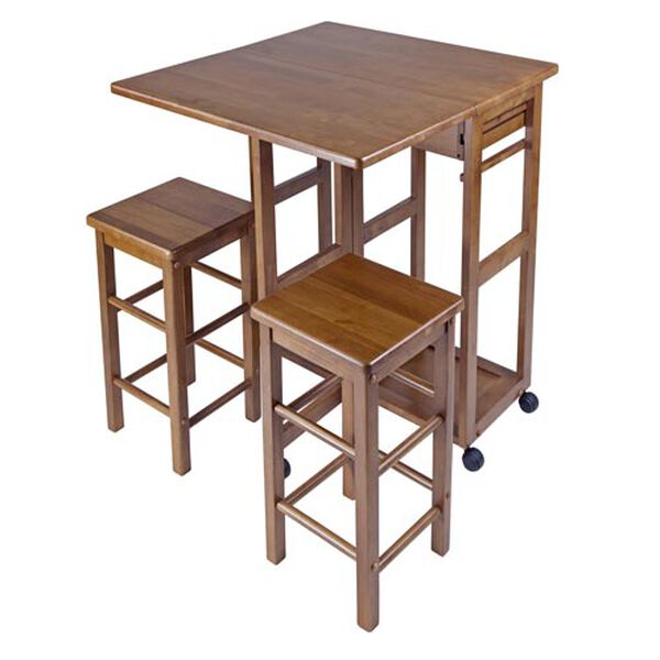 Teak Space Saver with Two Stools, image 3