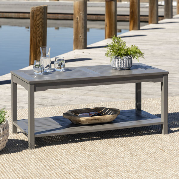 Gray Wash 20-Inch Outdoor Coffee Table, image 1