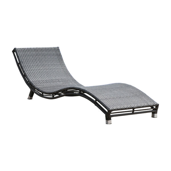 Intech Grey Curve Outdoor Chaise Lounge with Sunbrella Antique Beige cushion, image 1