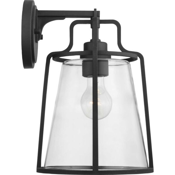 Benton Harbor Textured Black Nine-Inch One-Light Outdoor Wall Sconce with Clear Shade, image 6