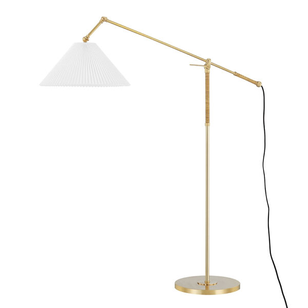 Dorset Aged Brass One-Light Floor Lamp, image 1