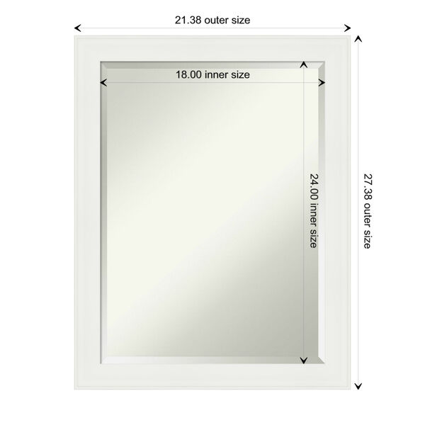 White Frame Bathroom Vanity Wall Mirror, image 6