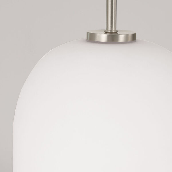 Lawson Brushed Nickel One-Light Pendant with Soft White Glass, image 2