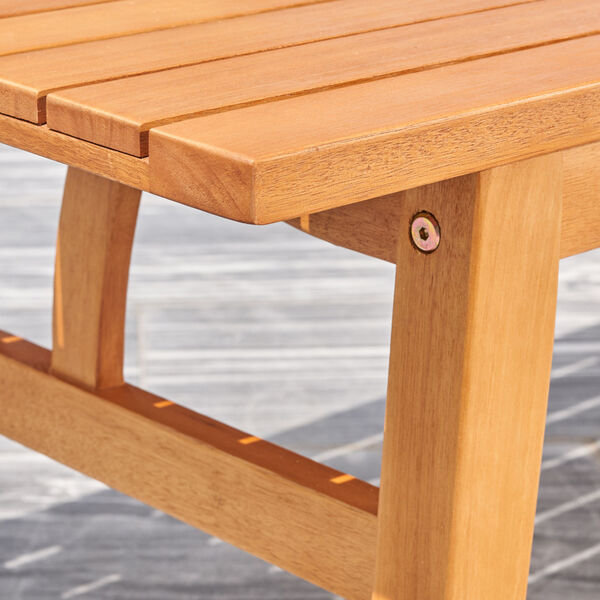 Kapalua Oil-Rubbed Honey Nautical Eucalyptus Wooden Outdoor Sofa Table, image 6