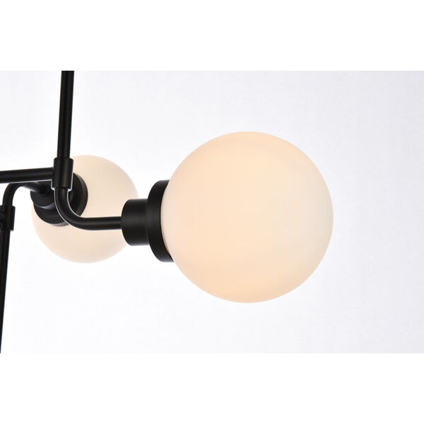 Hanson Black and Frosted Shade Eight-Light Pendant, image 5