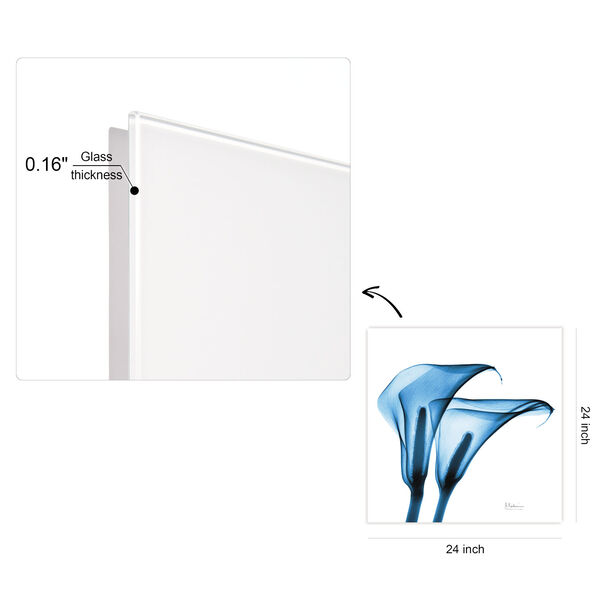 Indigo Calla Lilies  Frameless Free Floating Tempered Glass Graphic Wall Art, image 4