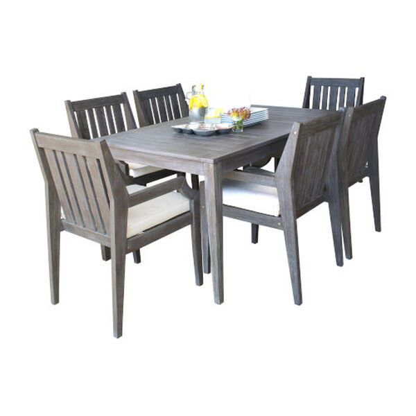 Poolside Standard Seven-Piece Armchair Dining Set with Cushion, image 1