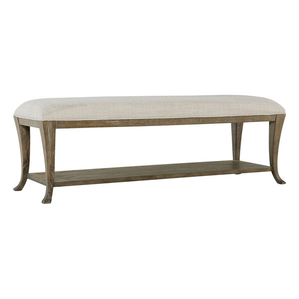 Rustic Patina Distressed White Bench, image 2