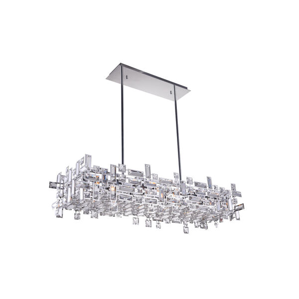 Arley Chrome 12-Light 35-Inch Chandelier with K9 Clear Crystal, image 1