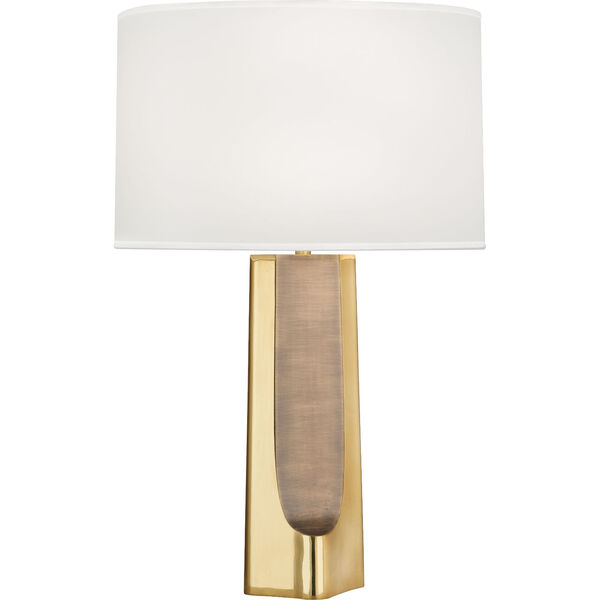 Margeaux Modern Brass One-Light Table Lamp With White Oval Organza Shade, image 2