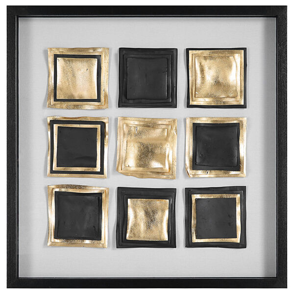 Gold Leaf and Satin Black Fair and Square Shadow Box, image 2