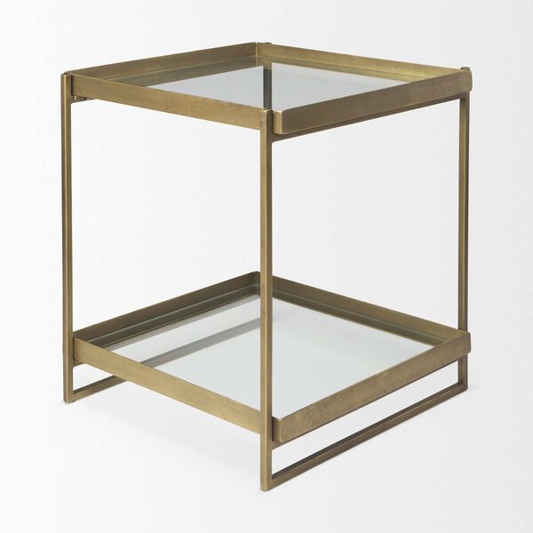 Trey Gold and Clear Accent Table, image 4