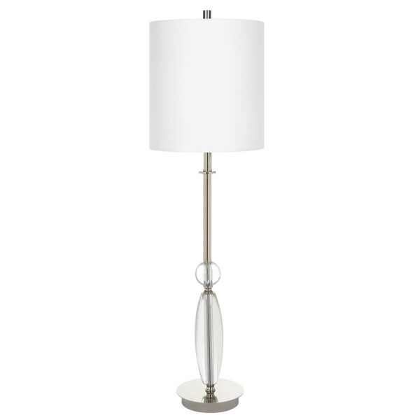 Sceptre Polished Nickel and White Crystal Buffet Lamp, image 5