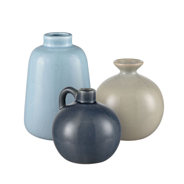 Andra Blue and Beige Vase, Set of 3, image 1