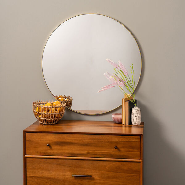 Franco Gold 34 x 34-Inch Round Wall Mirror, image 1