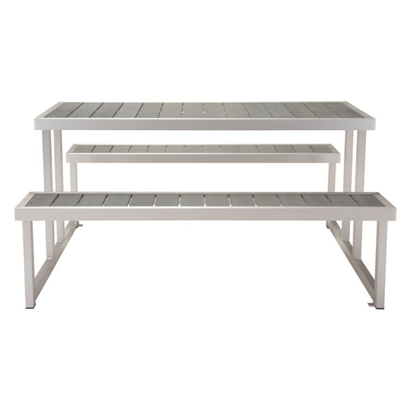 Cuomo Silver and Light Gray Outdoor Picnic Table, image 4