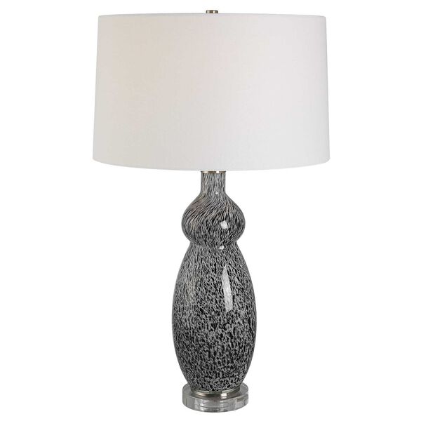 Velino Gray One-Light Curvy Glass Table Lamp, image 1