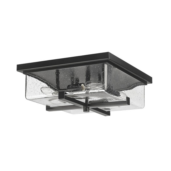 Sana Black Four-Light Outdoor Flush Ceiling Mount Fixture with Seedy Shade, image 5