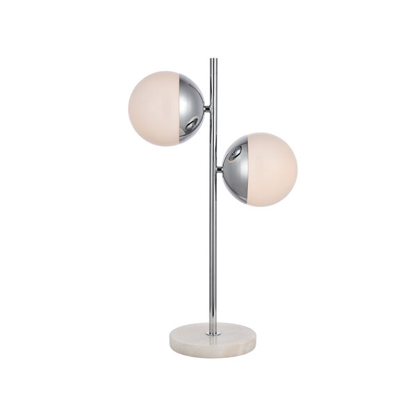 Eclipse Chrome and Frosted White Two-Light Table Lamp, image 1