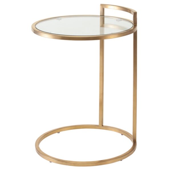Lily Brushed Gold Side Table, image 1