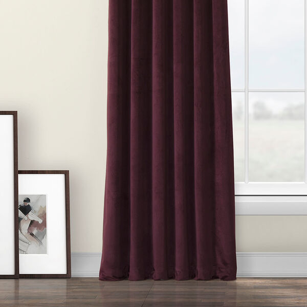 Red Heritage Plush Velvet Curtain Single Panel, image 5