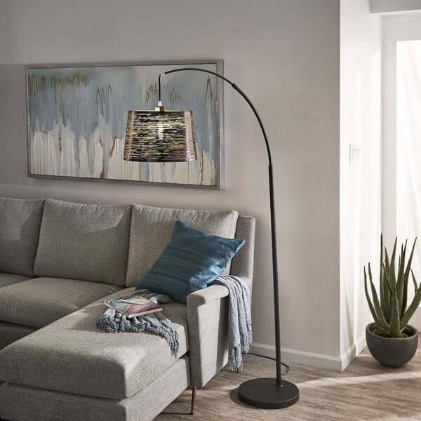 Quinn Black One-Light Arched Floor Lamp, image 5