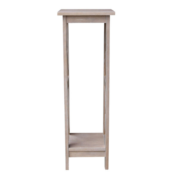Solid Wood 36 inch X-sided Plant Stand in Washed Gray Taupe, image 3