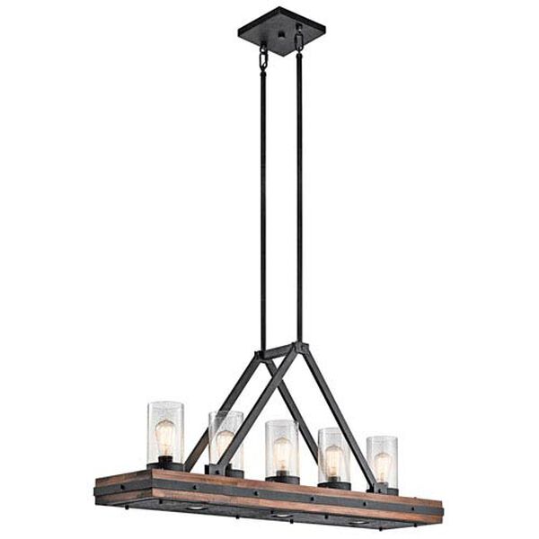 Halloway Black and Brown Eight-Light Chandelier, image 1