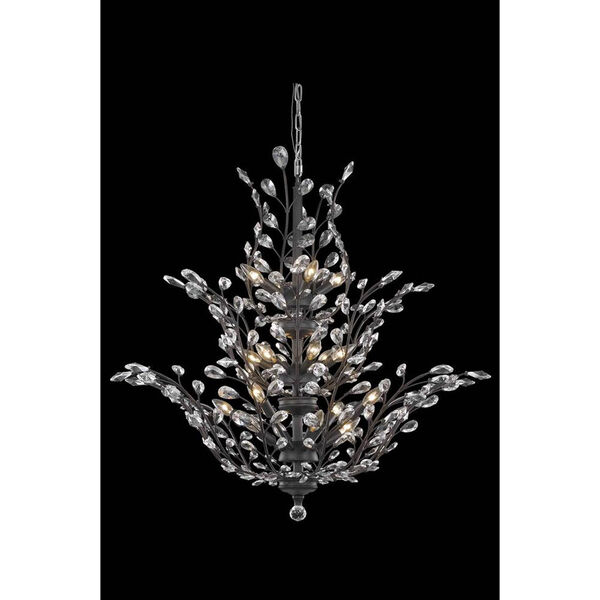 Orchid Dark Bronze 18-Light Chandelier with Royal Cut Crystal, image 1