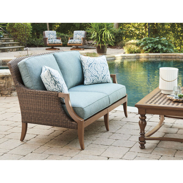 Harbor Isle Brown and Blue Loveseat, image 3