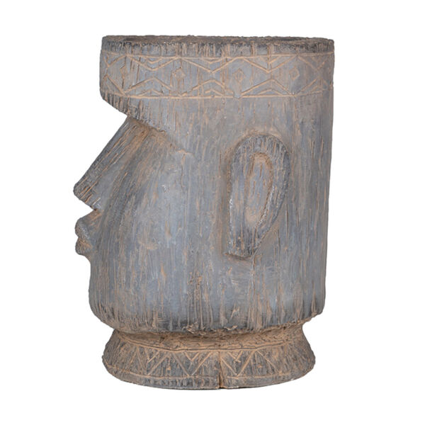 Gray Easter Island Statue Outdoor Planter, image 2