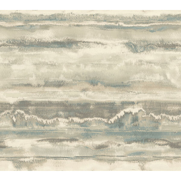 Simply Candice Taupe Blue High Tide Peel and Stick Wallpaper, image 2