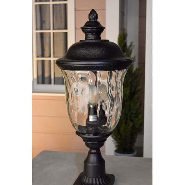 Carriage House Oriental Bronze One-Light Outdoor Post Light with Water Glass, image 9