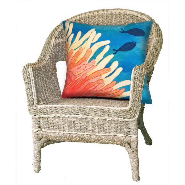 Visions III Coral 20-Inch Reef and Fish Outdoor Pillow, image 1