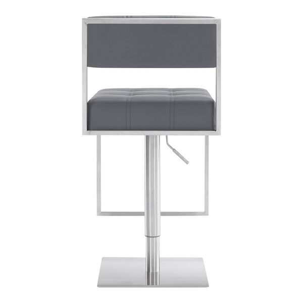 Michele Gray and Stainless Steel 34-Inch Bar Stool, image 4