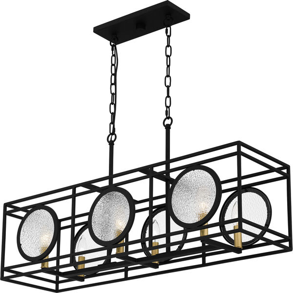 Chalamont Earth Black and Aged Brass Six-Light Chandelier, image 6