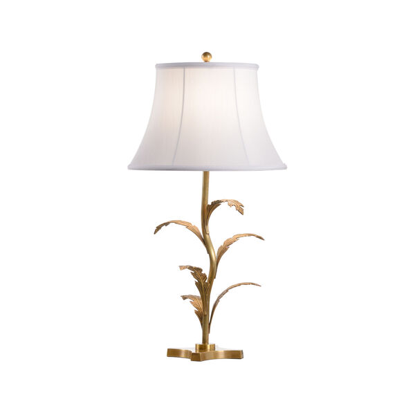 Beverly Tarnished Brass and White One-Light Glen Lamp, image 1