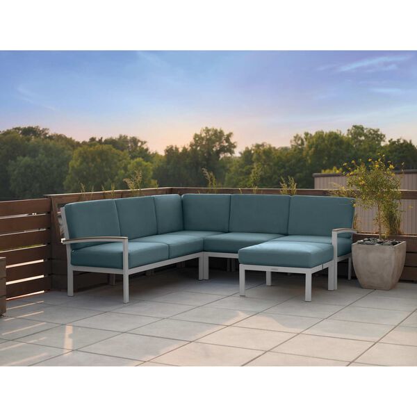 Travira Vintage Ice Blue Four-Piece Outdoor Loveseat Chat Set, image 2