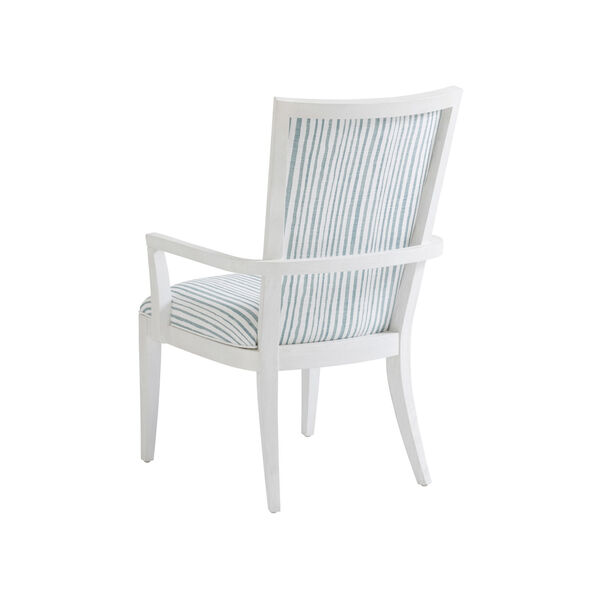 Ocean Breeze White and Blue Sea Winds Upholstered Arm Chair, image 2